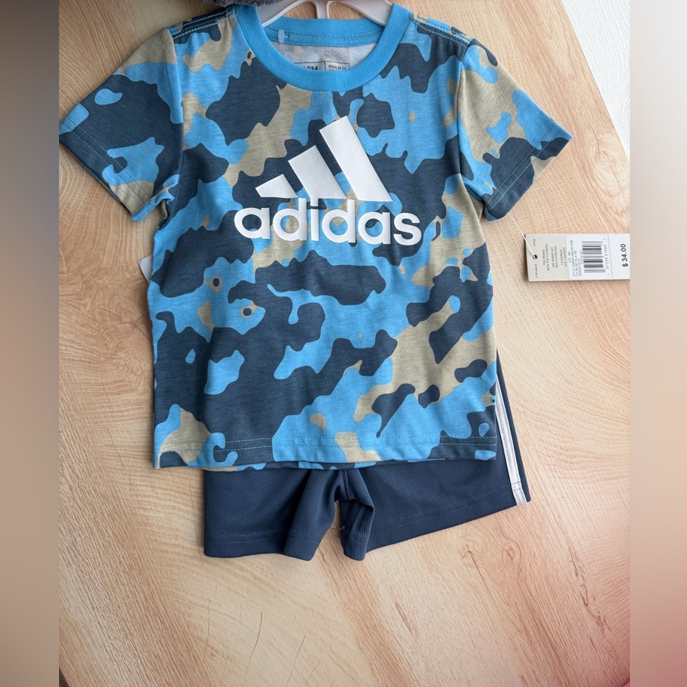 Adidas Infant Blue and Tan Camo Tee